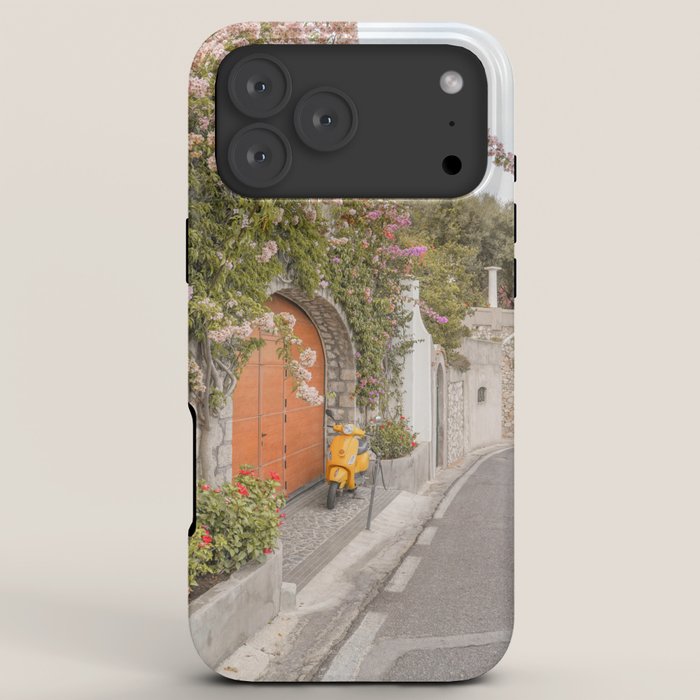 Floral Road on Capri Island | Pastel Color Street in Italy Summer Art Print | Wanderlust Vibes Travel Photography iPhone Case Gallery Image 8