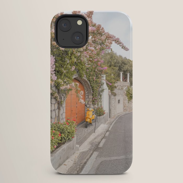 Floral Road on Capri Island | Pastel Color Street in Italy Summer Art Print | Wanderlust Vibes Travel Photography iPhone Case Gallery Image 26