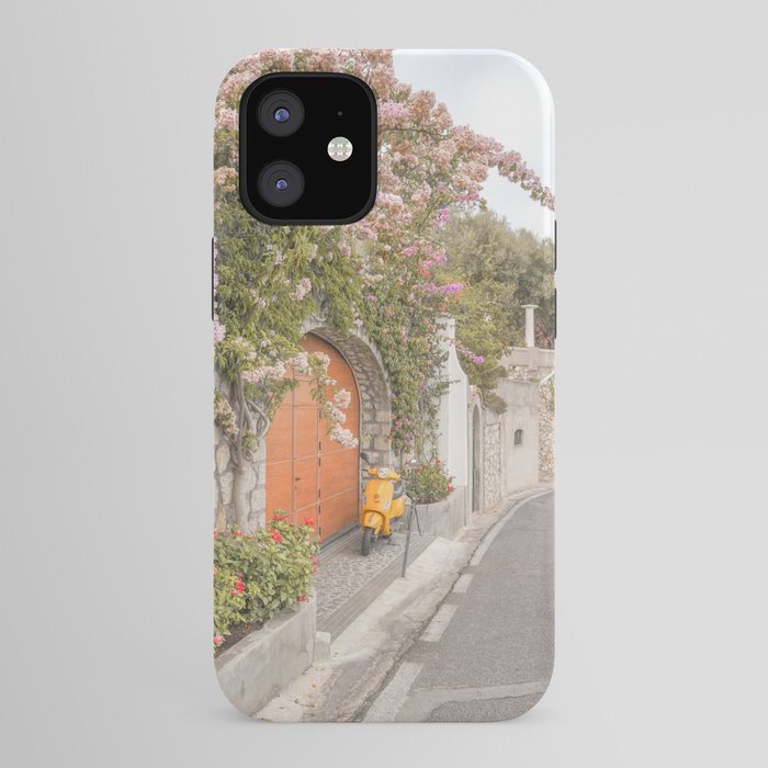 Floral Road on Capri Island | Pastel Color Street in Italy Summer Art Print | Wanderlust Vibes Travel Photography iPhone Case Gallery Image 41