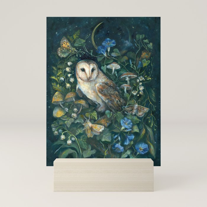 Barn Owl Forest Mini Art Print Gallery Image 5