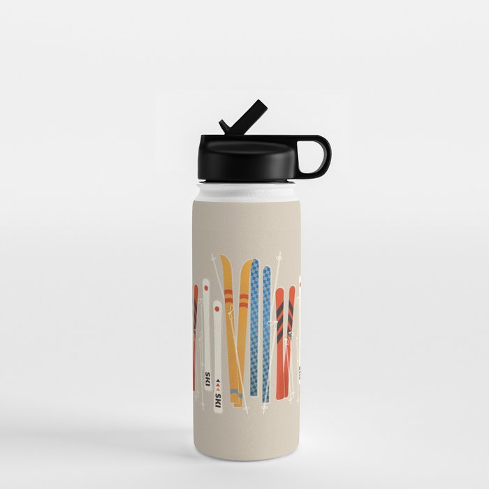 Ski Illustration Water Bottle Gallery Image 1
