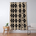 Southwestern Arrow Pattern 232 Black and Beige Window Curtain Gallery Image 1