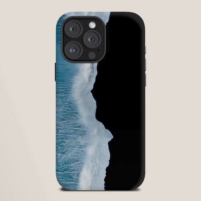 Minimalist wave crashing on a black sand beach in Iceland â Ocean Landscape Photography iPhone Case Gallery Image 12