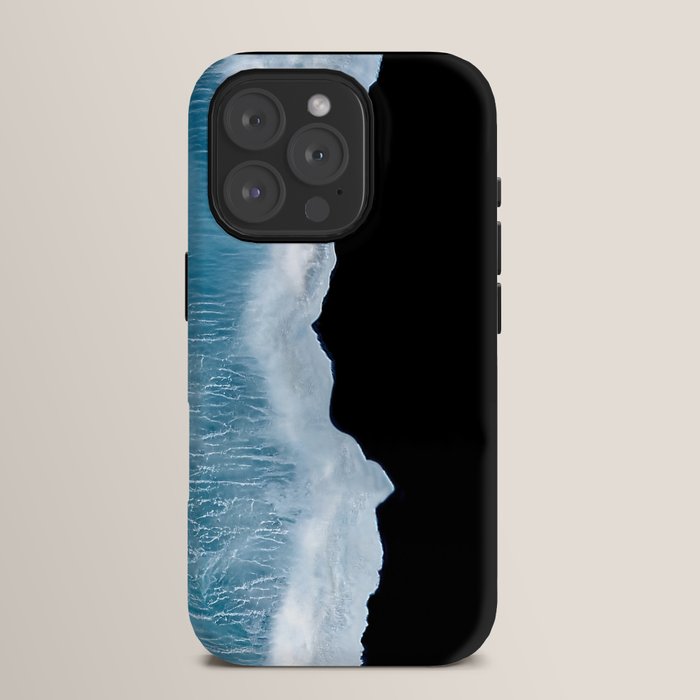 Minimalist wave crashing on a black sand beach in Iceland â Ocean Landscape Photography iPhone Case Gallery Image 15