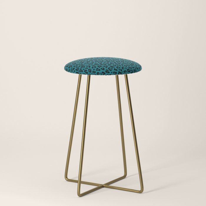 TEAL LEOPARD PRINT â Teal Blue | Collection : Punk Rock Animal Prints | Stool Gallery Image 4