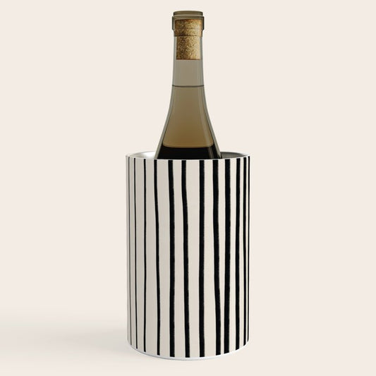 Black Vertical Lines Wine Chiller Gallery Image 1