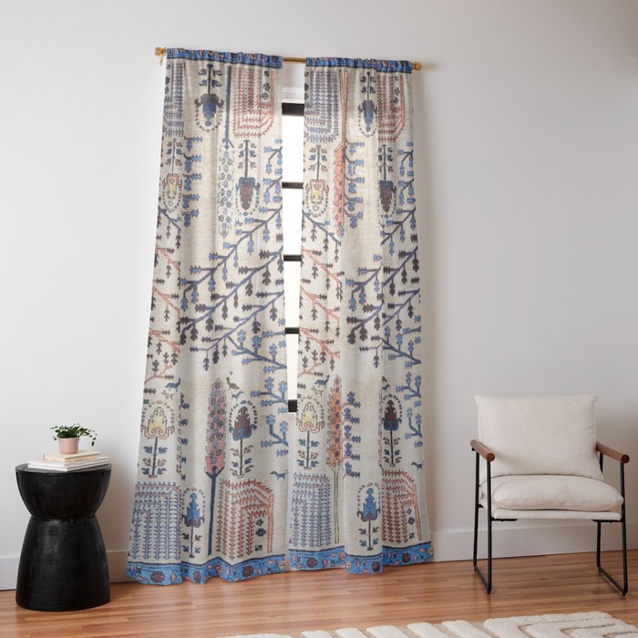 Floral Garden Persian Rug Print Window Curtain Gallery Image 14