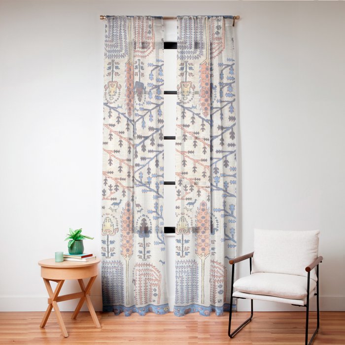 Floral Garden Persian Rug Print Window Curtain Gallery Image 20