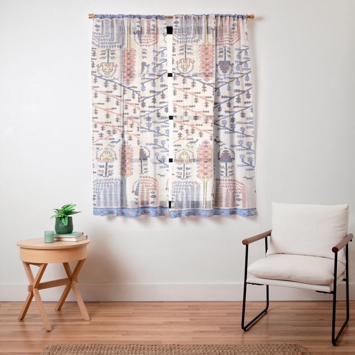 Floral Garden Persian Rug Print Window Curtain Gallery Image 23
