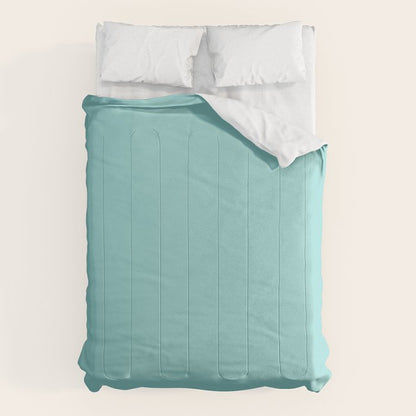 Serene Aqua Blue Solid Color Comforter Gallery Image 6