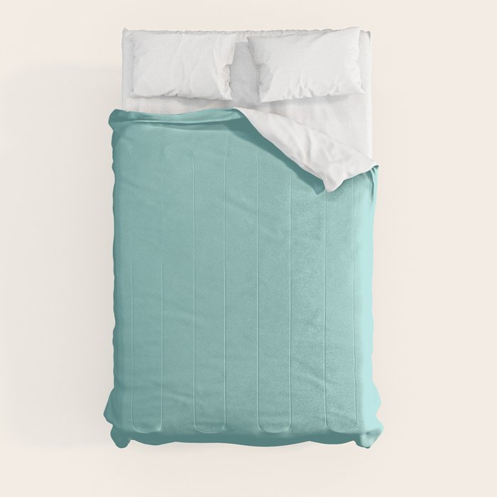 Serene Aqua Blue Solid Color Comforter Gallery Image 3