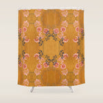 Art Nouveau floral pattern with lines - Honey Shower Curtain Gallery Image 1
