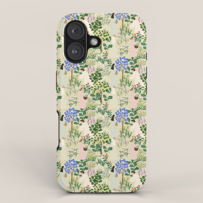 Ladies working in the garden (BEIGE) iPhone Case Gallery Image 1