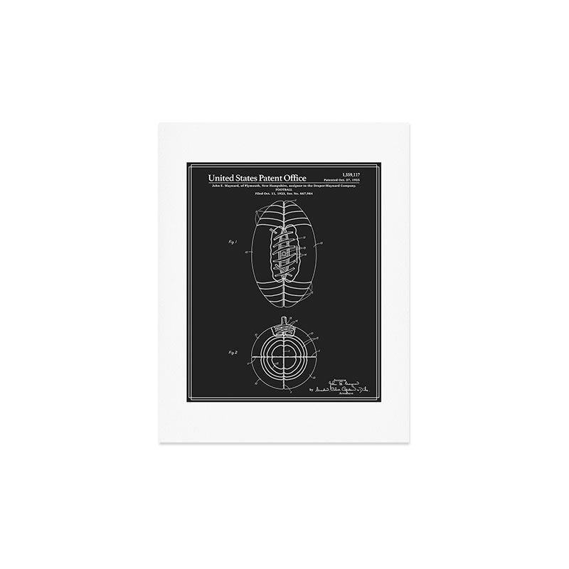 Football Patent - Black Art Print Gallery Image 2