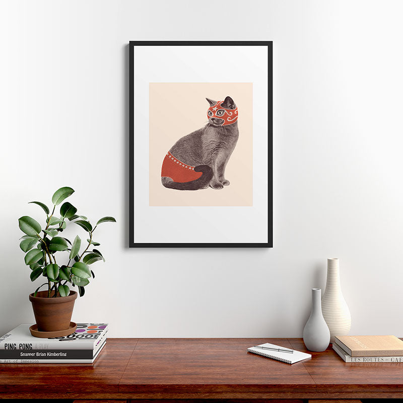 Cat Wrestler Framed Art Print Gallery Image 6