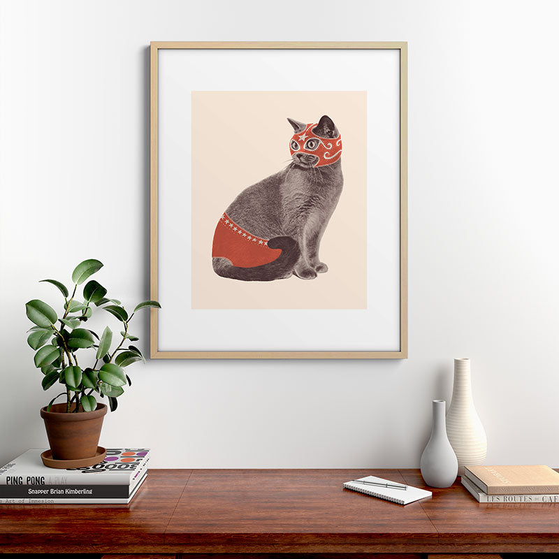 Cat Wrestler Framed Art Print Gallery Image 21