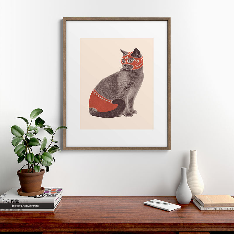 Cat Wrestler Framed Art Print Gallery Image 14