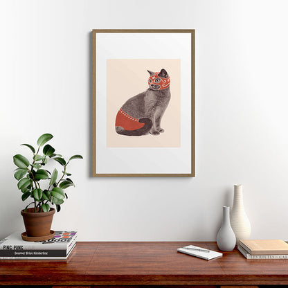 Cat Wrestler Framed Art Print Gallery Image 13