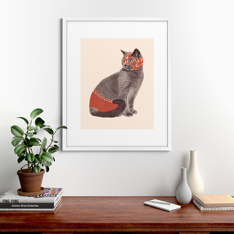 Cat Wrestler Framed Art Print Gallery Image 56