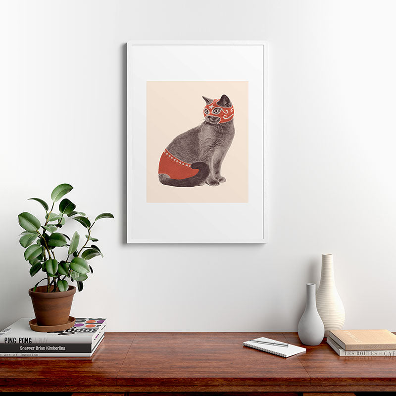 Cat Wrestler Framed Art Print Gallery Image 27