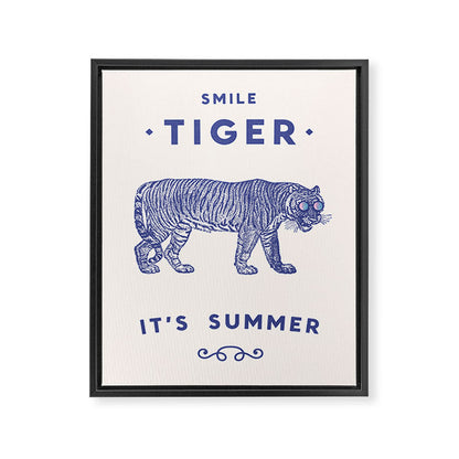 Smile Tiger, it's Summer Framed Canvas Print Gallery Image 4