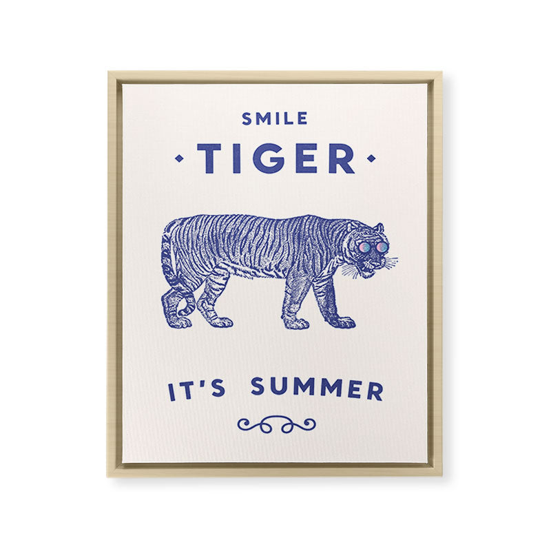 Smile Tiger, it's Summer Framed Canvas Print Gallery Image 18