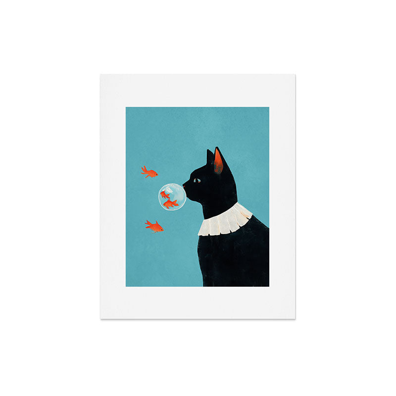 Cat and Goldfish Art Print Gallery Image 5