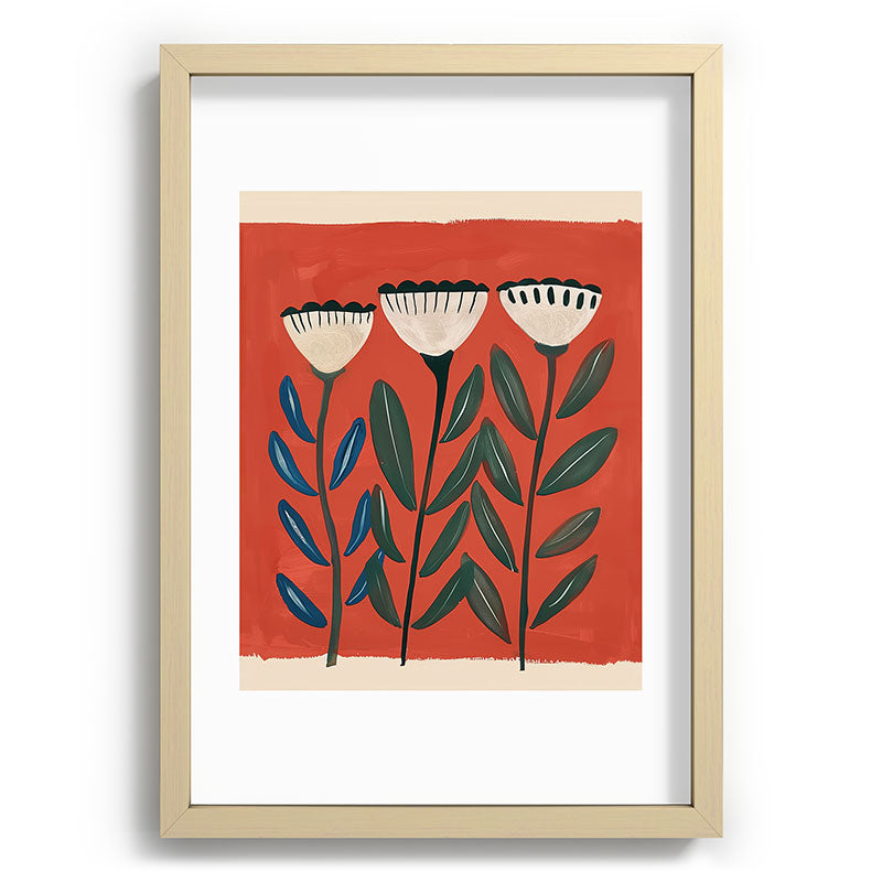 Terracotta Folk Blooms Framed Art Print Gallery Image 71