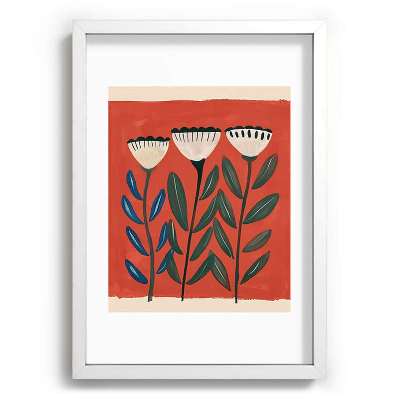 Terracotta Folk Blooms Framed Art Print Gallery Image 77