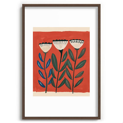 Terracotta Folk Blooms Framed Art Print Gallery Image 68