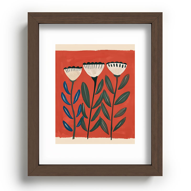 Terracotta Folk Blooms Framed Art Print Gallery Image 63