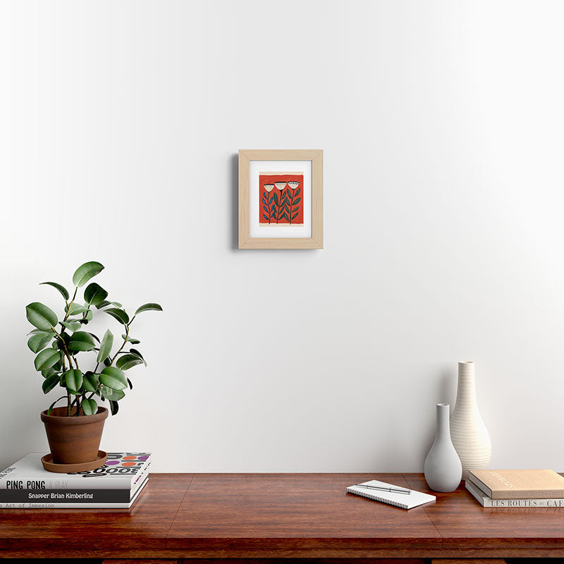 Terracotta Folk Blooms Framed Art Print Gallery Image 43