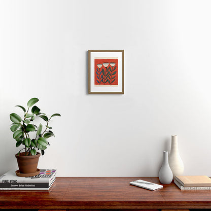 Terracotta Folk Blooms Framed Art Print Gallery Image 9