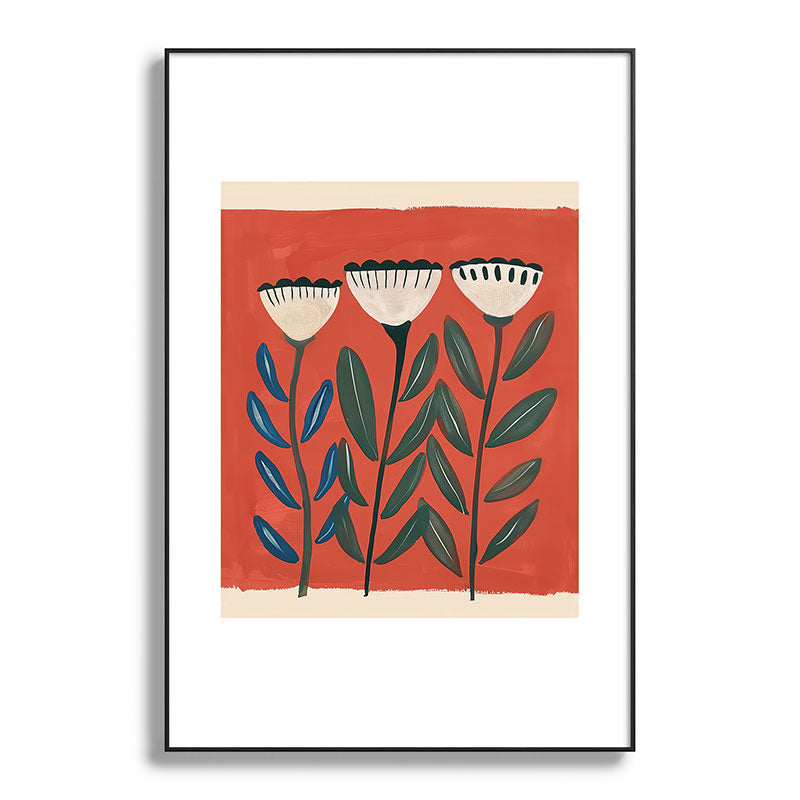 Terracotta Folk Blooms Framed Art Print Gallery Image 87