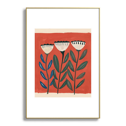 Terracotta Folk Blooms Framed Art Print Gallery Image 94