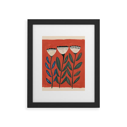 Terracotta Folk Blooms Framed Art Print Gallery Image 33