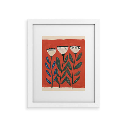 Terracotta Folk Blooms Framed Art Print Gallery Image 55