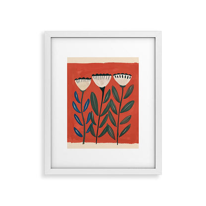 Terracotta Folk Blooms Framed Art Print Gallery Image 22