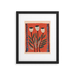 Terracotta Poppy Pod Folk Art Framed Art Print Gallery Image 1