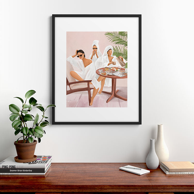 Weekend morning with friends Framed Art Print Gallery Image 7