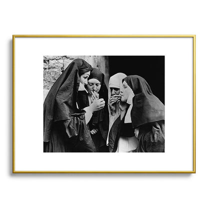 Smoking Nuns Vintage Photo -Smoking Nuns Framed Art Print Gallery Image 91