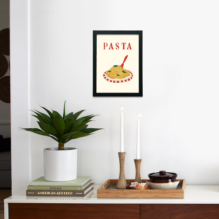 Red Square Spaghetti Framed Poster 9x12