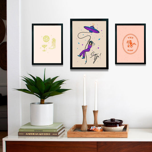 Western Set Framed Poster