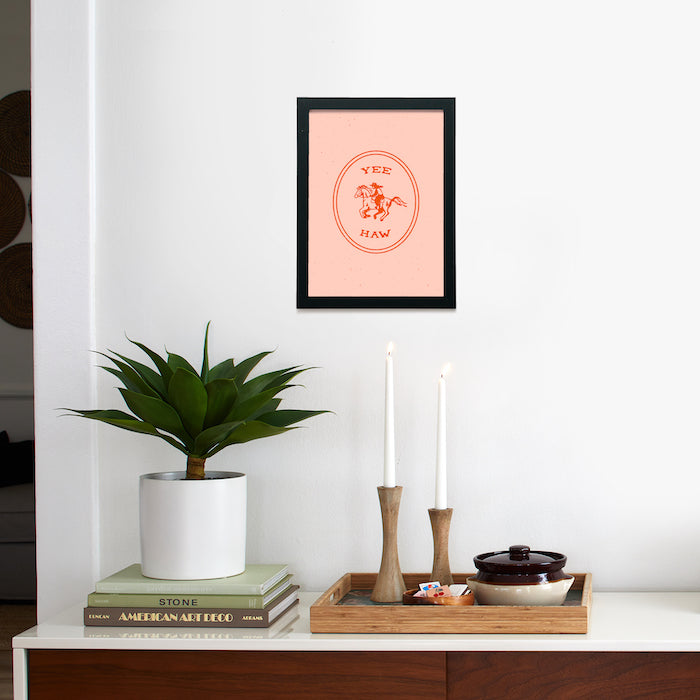 Yee Haw Orange Framed Poster 9x12