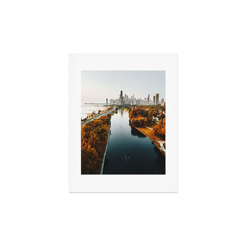 chicago aerial view Art Print Gallery Image 2
