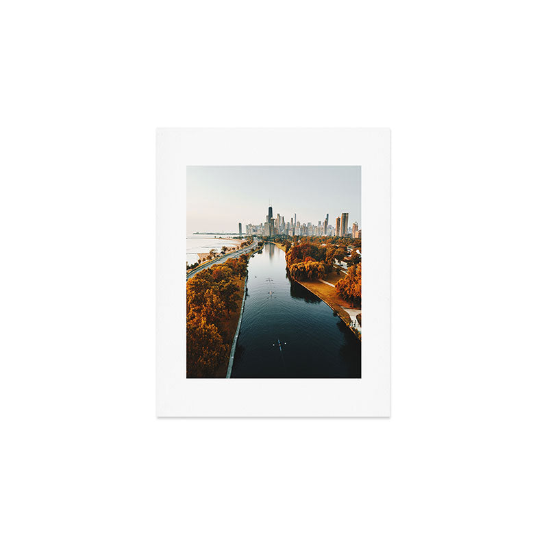 chicago aerial view Art Print Gallery Image 1