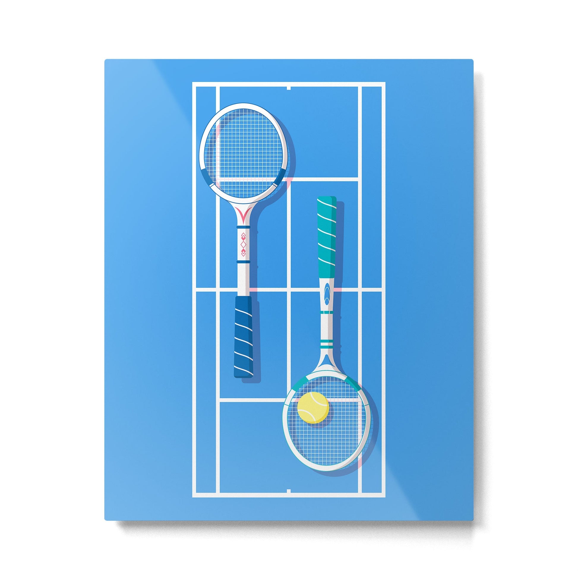 Tennis Retro Metal Print Gallery Image 1