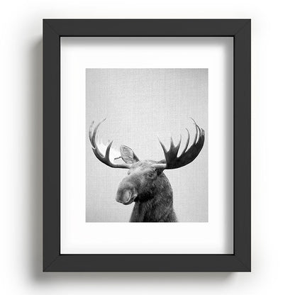 Moose - Black & White Framed Art Print Gallery Image 80