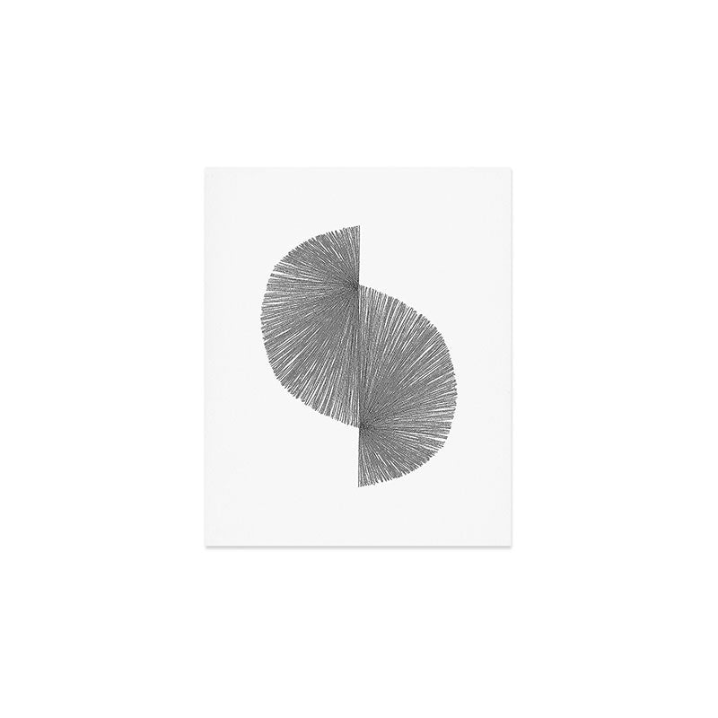Mid Century Modern Geometric Abstract S Shape Line Drawing Pattern Art Print Gallery Image 1