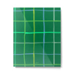 Abstract Tennis Net Pattern in Grass Green Metal Print Gallery Image 1